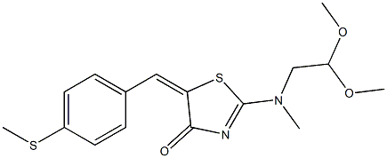 2-[(2,2-dimethoxyethyl)(methyl)amino]-5-{(E)-[4-(methylsulfanyl)phenyl]methylidene}-1,3-thiazol-4(5H)-one 化学構造式