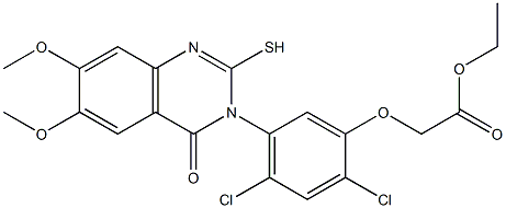 ethyl 2-{2,4-dichloro-5-[6,7-dimethoxy-4-oxo-2-sulfanyl-3(4H)-quinazolinyl]phenoxy}acetate