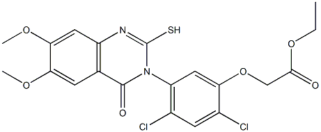  ethyl 2-{2,4-dichloro-5-[6,7-dimethoxy-4-oxo-2-sulfanyl-3(4H)-quinazolinyl]phenoxy}acetate