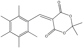 2,2-dimethyl-5-(2,3,4,5,6-pentamethylbenzylidene)-1,3-dioxane-4,6-dione Struktur