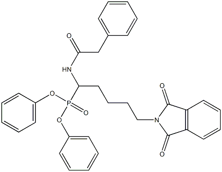 diphenyl {5-(1,3-dioxo-2,3-dihydro-1H-isoindol-2-yl)-1-[(2-phenylacetyl)amino]pentyl}phosphonate Struktur