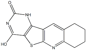 4-hydroxy-7,8,9,10-tetrahydropyrimido[4',5':4,5]thieno[2,3-b]quinolin-2(1H)-one 化学構造式