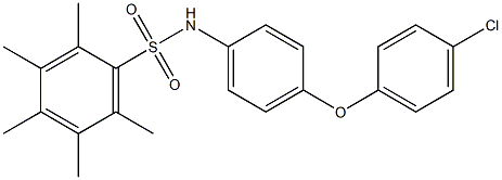 N1-[4-(4-chlorophenoxy)phenyl]-2,3,4,5,6-pentamethylbenzene-1-sulfonamide Struktur