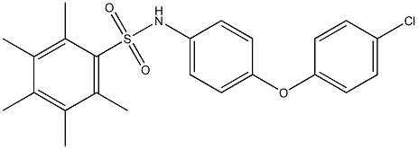 N1-[4-(4-chlorophenoxy)phenyl]-2,3,4,5,6-pentamethylbenzene-1-sulfonamide 化学構造式