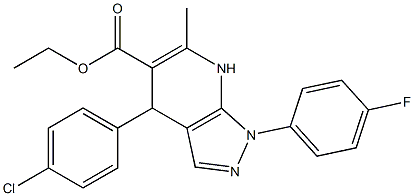 ethyl 4-(4-chlorophenyl)-1-(4-fluorophenyl)-6-methyl-4,7-dihydro-1H-pyrazolo[3,4-b]pyridine-5-carboxylate Structure