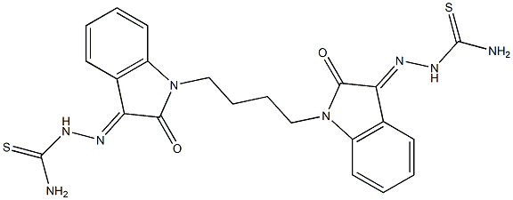 2-[1-(4-{3-[2-(aminocarbothioyl)hydrazono]-2-oxo-2,3-dihydro-1H-indol-1-yl} butyl)-2-oxo-2,3-dihydro-1H-indol-3-yliden]hydrazine-1-carbothioamide Structure