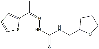 N1-tetrahydrofuran-2-ylmethyl-2-[1-(2-thienyl)ethylidene]hydrazine-1-carbothioamide Structure