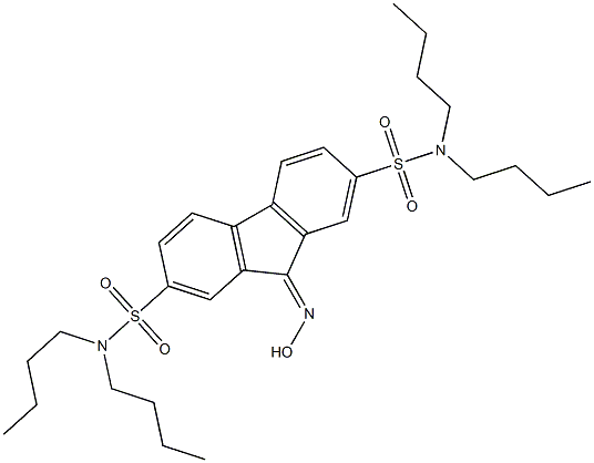 N2,N2,N7,N7-tetrabutyl-9-hydroxyimino-9H-2,7-fluorenedisulfonamide Struktur