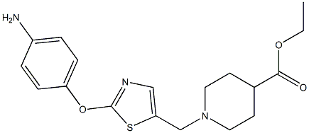 ethyl 1-{[2-(4-aminophenoxy)-1,3-thiazol-5-yl]methyl}-4-piperidinecarboxylate 化学構造式