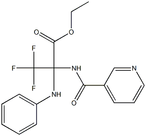 ethyl 2-anilino-3,3,3-trifluoro-2-[(3-pyridylcarbonyl)amino]propanoate Structure