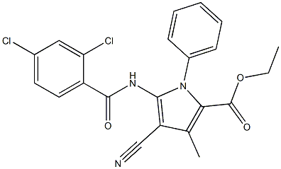 ethyl 4-cyano-5-[(2,4-dichlorobenzoyl)amino]-3-methyl-1-phenyl-1H-pyrrole-2-carboxylate Structure