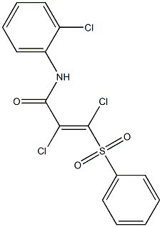 (E)-2,3-dichloro-N-(2-chlorophenyl)-3-(phenylsulfonyl)-2-propenamide Structure