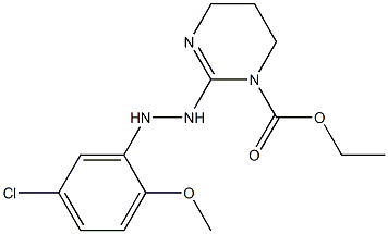 ethyl 2-[2-(5-chloro-2-methoxyphenyl)hydrazino]-1,4,5,6-tetrahydropyrimidine-1-carboxylate Struktur