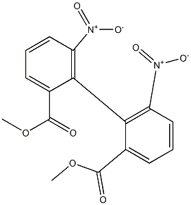 dimethyl 6,6'-dinitro[1,1'-biphenyl]-2,2'-dicarboxylate 化学構造式