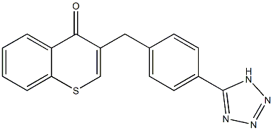 3-[4-(1H-1,2,3,4-tetraazol-5-yl)benzyl]-4H-1-benzothiin-4-one Struktur