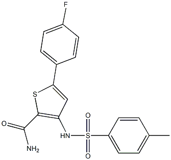 5-(4-fluorophenyl)-3-{[(4-methylphenyl)sulfonyl]amino}thiophene-2-carboxamide 化学構造式