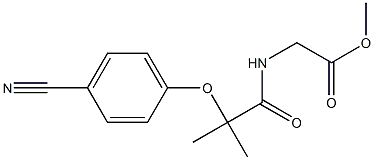 methyl 2-{[2-(4-cyanophenoxy)-2-methylpropanoyl]amino}acetate 化学構造式