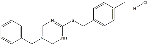 3-benzyl-6-[(4-methylbenzyl)thio]-1,2,3,4-tetrahydro-1,3,5-triazine hydrochloride Structure