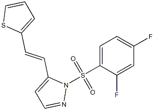 1-[(2,4-difluorophenyl)sulfonyl]-5-[2-(2-thienyl)vinyl]-1H-pyrazole 化学構造式