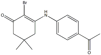 3-(4-acetylanilino)-2-bromo-5,5-dimethyl-2-cyclohexen-1-one,,结构式