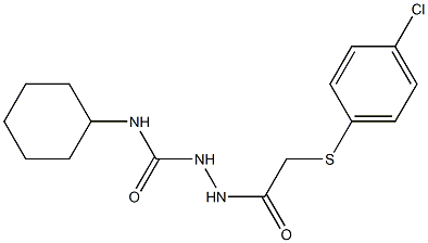 2-{2-[(4-chlorophenyl)sulfanyl]acetyl}-N-cyclohexyl-1-hydrazinecarboxamide,,结构式