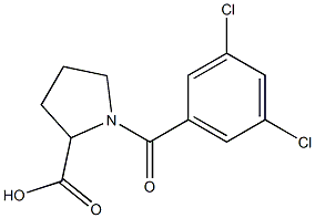1-(3,5-dichlorobenzoyl)pyrrolidine-2-carboxylic acid 化学構造式