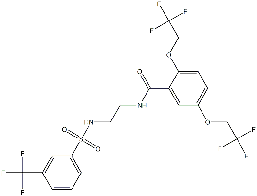 2,5-bis(2,2,2-trifluoroethoxy)-N-[2-({[3-(trifluoromethyl)phenyl]sulfonyl}amino)ethyl]benzenecarboxamide 化学構造式