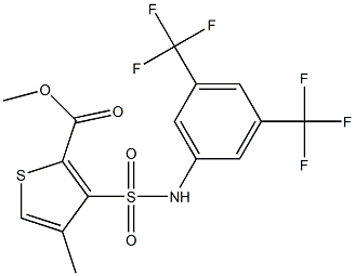 methyl 3-{[3,5-di(trifluoromethyl)anilino]sulfonyl}-4-methylthiophene-2-carboxylate 化学構造式