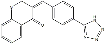 3-[4-(1H-1,2,3,4-tetraazol-5-yl)benzylidene]-3,4-dihydro-2H-1-benzothiin-4-one Struktur