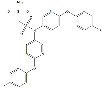 N,N-di[6-(4-fluorophenoxy)-3-pyridyl]methanedisulfonamide 化学構造式