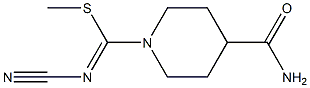 methyl 4-(aminocarbonyl)-N-cyanotetrahydropyridine-1(2H)-carbimidothioate,,结构式