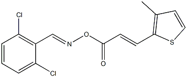 2-[3-({[(2,6-dichlorophenyl)methylene]amino}oxy)-3-oxoprop-1-enyl]-3-methylthiophene,,结构式