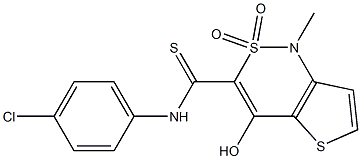 N-(4-chlorophenyl)-4-hydroxy-1-methyl-2,2-dioxo-1,2-dihydro-2lambda~6~-thieno[3,2-c][1,2]thiazine-3-carbothioamide Structure