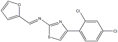 N-[4-(2,4-dichlorophenyl)-1,3-thiazol-2-yl]-N-[(E)-2-furylmethylidene]amine Structure