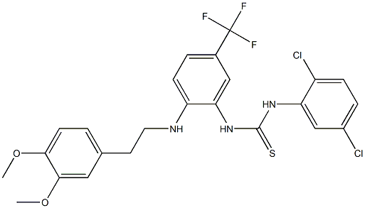 N-(2,5-dichlorophenyl)-N'-[2-[(3,4-dimethoxyphenethyl)amino]-5-(trifluoromethyl)phenyl]thiourea Struktur