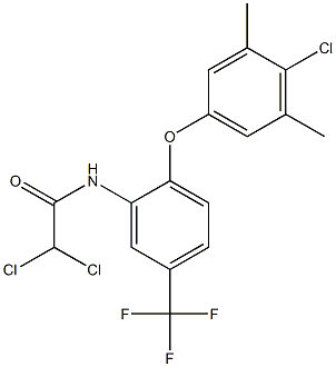 N1-[2-(4-chloro-3,5-dimethylphenoxy)-5-(trifluoromethyl)phenyl]-2,2-dichloroacetamide,,结构式