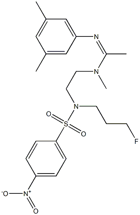 N'-(3,5-dimethylphenyl)-N-(2-{(3-fluoropropyl)[(4-nitrophenyl)sulfonyl]amino}ethyl)-N-methylethanimidamide Structure