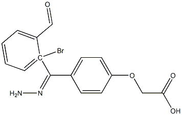 2-{4-[2-(2-bromobenzoyl)carbohydrazonoyl]phenoxy}acetic acid 化学構造式