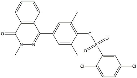 2,6-dimethyl-4-(3-methyl-4-oxo-3,4-dihydrophthalazin-1-yl)phenyl 2,5-dichlorobenzene-1-sulfonate 结构式