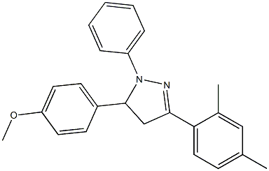3-(2,4-dimethylphenyl)-5-(4-methoxyphenyl)-1-phenyl-4,5-dihydro-1H-pyrazole Struktur