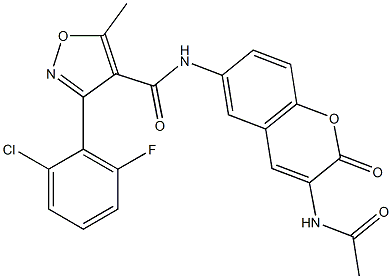 N4-[3-(acetylamino)-2-oxo-2H-chromen-6-yl]-3-(2-chloro-6-fluorophenyl)-5-methylisoxazole-4-carboxamide|