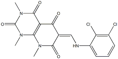6-[(2,3-dichloroanilino)methylidene]-1,3,8-trimethyl-1,2,3,4,5,6,7,8-octahydropyrido[2,3-d]pyrimidine-2,4,5,7-tetraone,,结构式