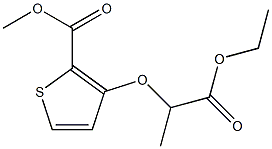 methyl 3-(2-ethoxy-1-methyl-2-oxoethoxy)-2-thiophenecarboxylate 化学構造式