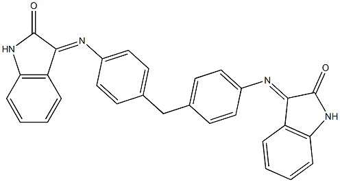 3-[(4-{4-[(2-oxo-2,3-dihydro-1H-indol-3-yliden)amino]benzyl}phenyl)imino]indolin-2-one Struktur