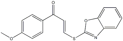 3-(1,3-benzoxazol-2-ylthio)-1-(4-methoxyphenyl)prop-2-en-1-one Structure