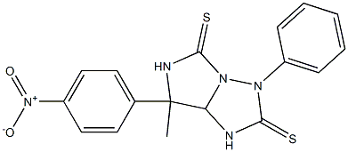 7-methyl-7-(4-nitrophenyl)-3-phenyldihydro-1H-imidazo[1,5-b][1,2,4]triazole-2,5(3H,6H)-dithione 结构式