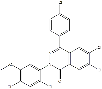 6,7-dichloro-4-(4-chlorophenyl)-2-(2,4-dichloro-5-methoxyphenyl)-1(2H)-phthalazinone Structure