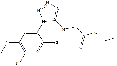ethyl 2-{[1-(2,4-dichloro-5-methoxyphenyl)-1H-1,2,3,4-tetraazol-5-yl]sulfanyl}acetate 结构式