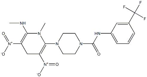 4-[1-methyl-6-(methylamino)-3,5-dinitro-1,4-dihydro-2-pyridinyl]-N-[3-(trifluoromethyl)phenyl]tetrahydro-1(2H)-pyrazinecarboxamide