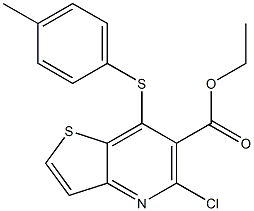 ethyl 5-chloro-7-[(4-methylphenyl)thio]thieno[3,2-b]pyridine-6-carboxylate Structure